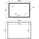 Дзеркало Qtap Mideya (MI1) 1000х700 з LED-підсвічуванням QT2078NCF10070 (SD00054603) Фото - 1