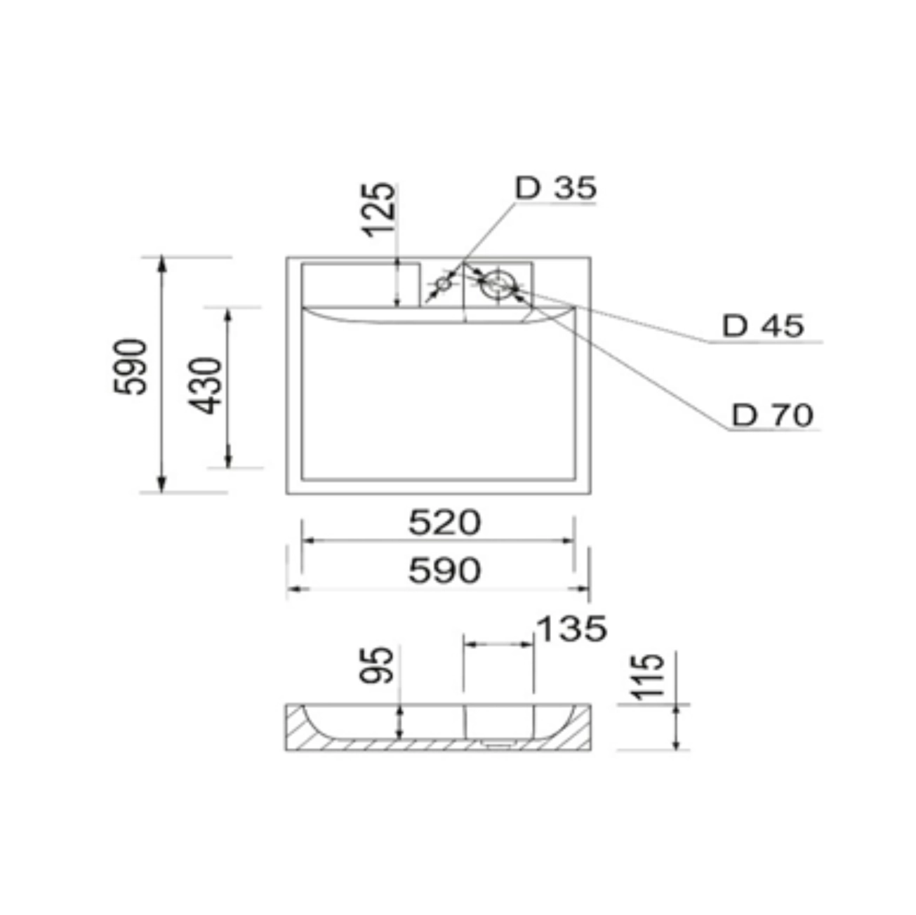 Раковина на стиральную машину Qtap Arvin 595x595x115 мм, White QTARV2365WHI48575 Фото - 1