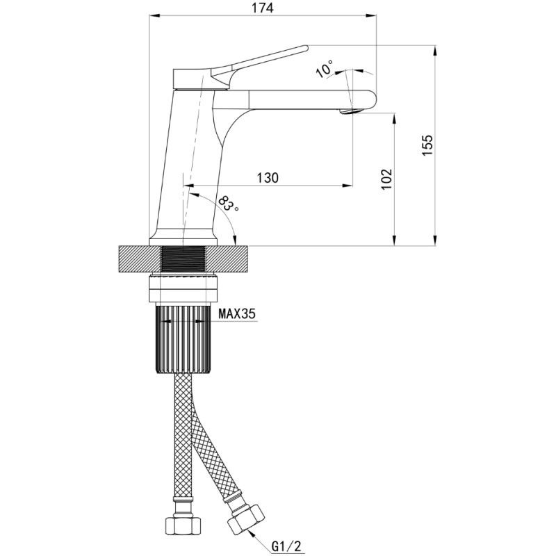Смеситель для раковины низкий Qtap Arvin QTARV270CRM48638 Chrome (SD00054762) Фото - 7