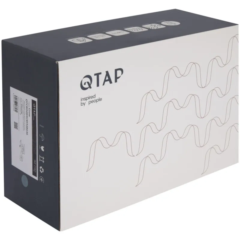 Змішувач для ванни Qtap Crow з душовим гарнітуром QTCRO259CRM48646 Chrome (SD00054770) Фото - 1