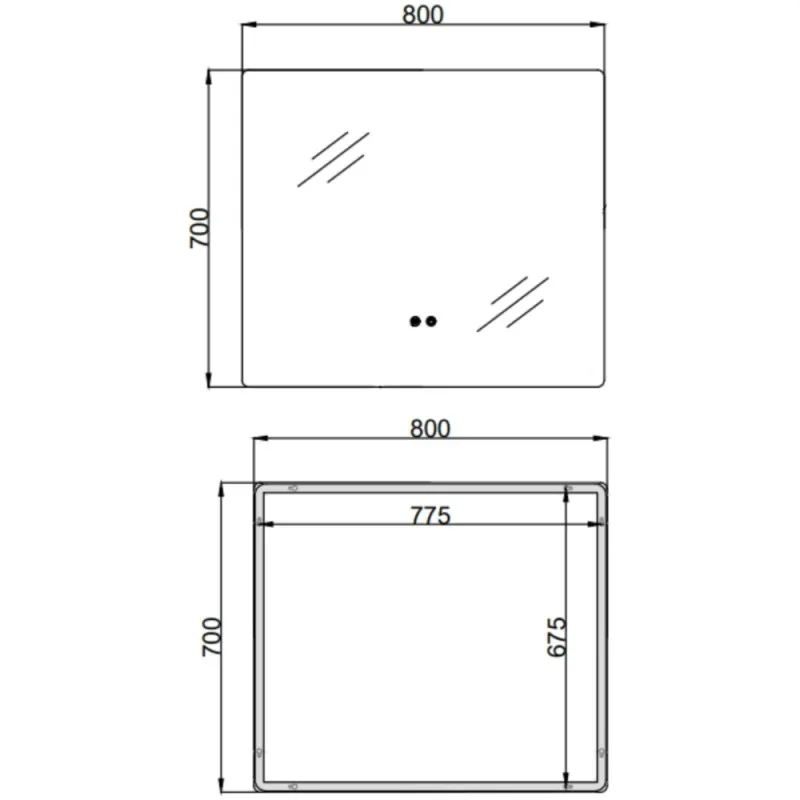 Дзеркало Qtap Taurus (TA2) 800×700 мм з LED-підсвічуванням QTTAU70070048955 (SD00055079) Фото - 7