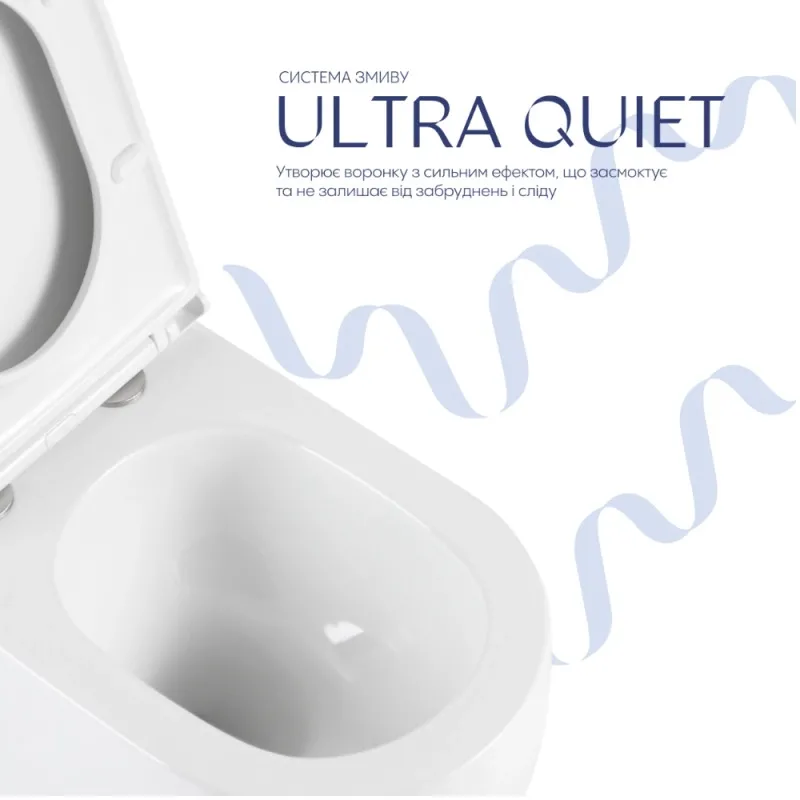 Унітаз підвісний Qtap Taurus Ultra Quiet Кераміка білий з сидінням Slim (SD00055240) Фото - 5