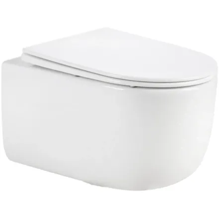 Унитаз подвесной Qtap Taurus Ultra Quiet Керамика белый с сиденьем Slim (SD00055240)