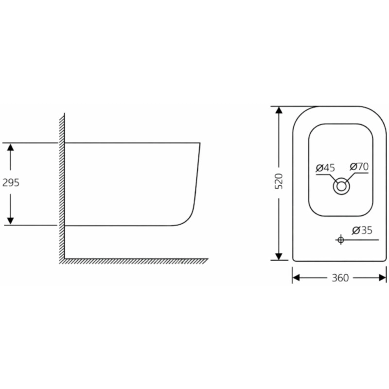 Біде підвісне Qtap Gemini 520×360×295 мм, White QTTAU28W49121 (SD00055245) Фото - 7