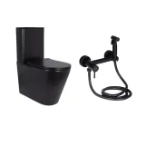 Комплект 2 в 1: напольный унитаз Qtap Scorpio Matt Black QT14226088AMB + набор гигиенического душа Lidz Aria Black LDARI110BLA43394 (SD00055247)
