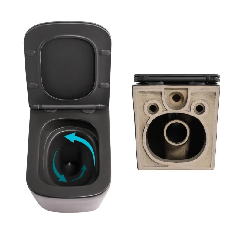 Комплект Qtap Tern Anthracite 3 в 1: підвісний унітаз Ultra Quiet + біде підвісне + раковина накладна QTROBAN49157 (SD00055285) Фото - 4