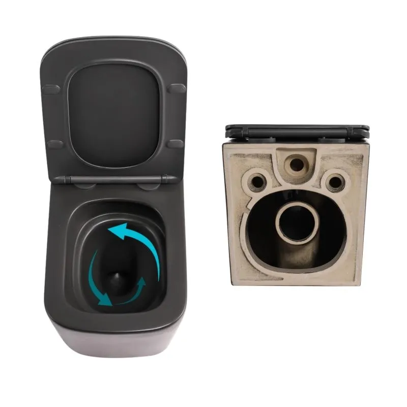 Комплект Qtap Tern Anthracite 3 в 1: подвесной унитаз Ultra Quiet + биде подвесное + раковина накладная QTROBAN49157 (SD00055285) Фото - 4