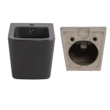 Комплект Qtap Tern Anthracite 3 в 1: підвісний унітаз Ultra Quiet + біде підвісне + раковина накладна QTROBAN49157 (SD00055285) Фото - 7