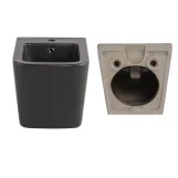 Комплект Qtap Tern Anthracite 3 в 1: подвесной унитаз Ultra Quiet + биде подвесное + раковина накладная QTROBAN49157 (SD00055285) Фото - 7
