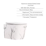 Комплект Qtap Tern Marble 3 в 1: підвісний унітаз Ultra Quiet + біде підвісне + раковина накладна QTTERMR49164 (SD00055288) Фото - 2