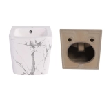 Комплект Qtap Tern Marble 3 в 1: підвісний унітаз Ultra Quiet + біде підвісне + раковина накладна QTTERMR49164 (SD00055288) Фото - 7