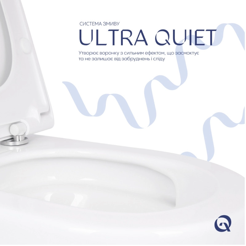 Унітаз підвісний Qtap Robin ML Ultra Quiet керамічний безобідковий білий (SD00055745) Фото - 4