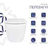 Унітаз підвісний Qtap Robin ML Ultra Quiet керамічний безобідковий білий (SD00055745) Фото - 6