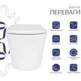Унітаз підвісний Qtap Scorpio M-L Ultra Quiet керамічний білий (SD00055746) Фото - 6