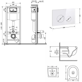 Готовое решение Qtap для ванной комнаты: подвесной унитаз Taurus Ultra Quiet 515×360×350 + комплект инсталляции Nest 4 в 1 (круглая клавиша White) (SD00055990) Фото - 6