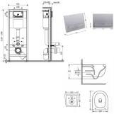 Готове рішення Qtap для ванної кімнати: підвісний унітаз Taurus Ultra Quiet 515×360×350 + комплект інсталяції Nest 4 в 1 (лінійна клавіша Satin) (SD00055991) Фото - 6