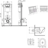 Готовое решение Qtap для ванной комнаты: подвесной унитаз Taurus Ultra Quiet 515×360×350 + комплект инсталляции Nest 4 в 1 (квадратная клавиша Chrome) (SD00055995) Фото - 6