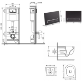 Готове рішення Qtap для ванної кімнати: підвісний унітаз Taurus Ultra Quiet 515×360×350  + комплект інсталяції Nest 4 в 1 (лінійна клавіша Matt Black) (SD00055997) Фото - 6
