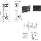 Готовое решение Qtap для ванной комнаты: подвесной унитаз Taurus Ultra Quiet 515×360×350 + комплект инсталляции Nest 4 в 1 (линейная клавиша Matt Black) (SD00055997) Фото - 6