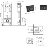 Готове рішення Qtap для ванної кімнати: підвісний унітаз Taurus Ultra Quiet 515×360×350 + комплект інсталяції Nest 4 в 1 (кругла клавіша Matt Black) (SD00055998) Фото - 6