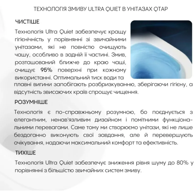 Готове рішення Qtap для ванної кімнати: підвісний унітаз Gemini Ultra Quiet 485×340×350 + комплект інсталяції Nest 4 в 1 (кругла клавіша White) (SD00056000) Фото - 1