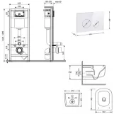 Готове рішення Qtap для ванної кімнати: підвісний унітаз Gemini Ultra Quiet 485×340×350 + комплект інсталяції Nest 4 в 1 (кругла клавіша White) (SD00056000) Фото - 6