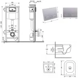 Готове рішення Qtap для ванної кімнати: підвісний унітаз Gemini Ultra Quiet 485×340×350 + комплект інсталяції Nest 4 в 1 (лінійна клавіша Satin) (SD00056001) Фото - 6