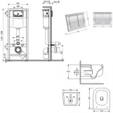 Готове рішення Qtap для ванної кімнати: підвісний унітаз Gemini Ultra Quiet 485×340×350 + комплект інсталяції Nest 4 в 1 (квадратна клавіша Chrome) (SD00056005) Фото - 6