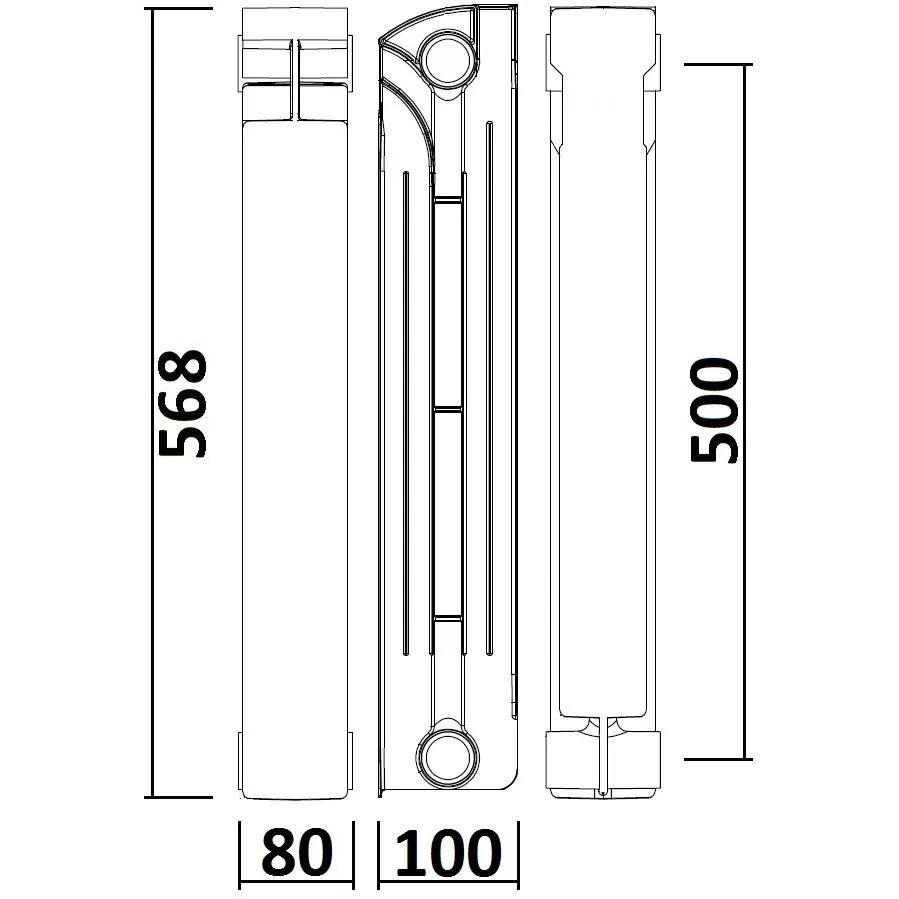 Радиатор биметаллический секционный QUEEN THERM 500/100 (кратно 10) Фото - 1