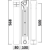 Радіатор біметалевий секційний QUEEN THERM 500/100 (кратно 10) Фото - 1