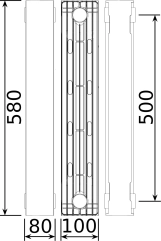Радиатор биметаллический секционный QUEEN THERM 500/100 VERTICAL (кратно 10) Фото - 2