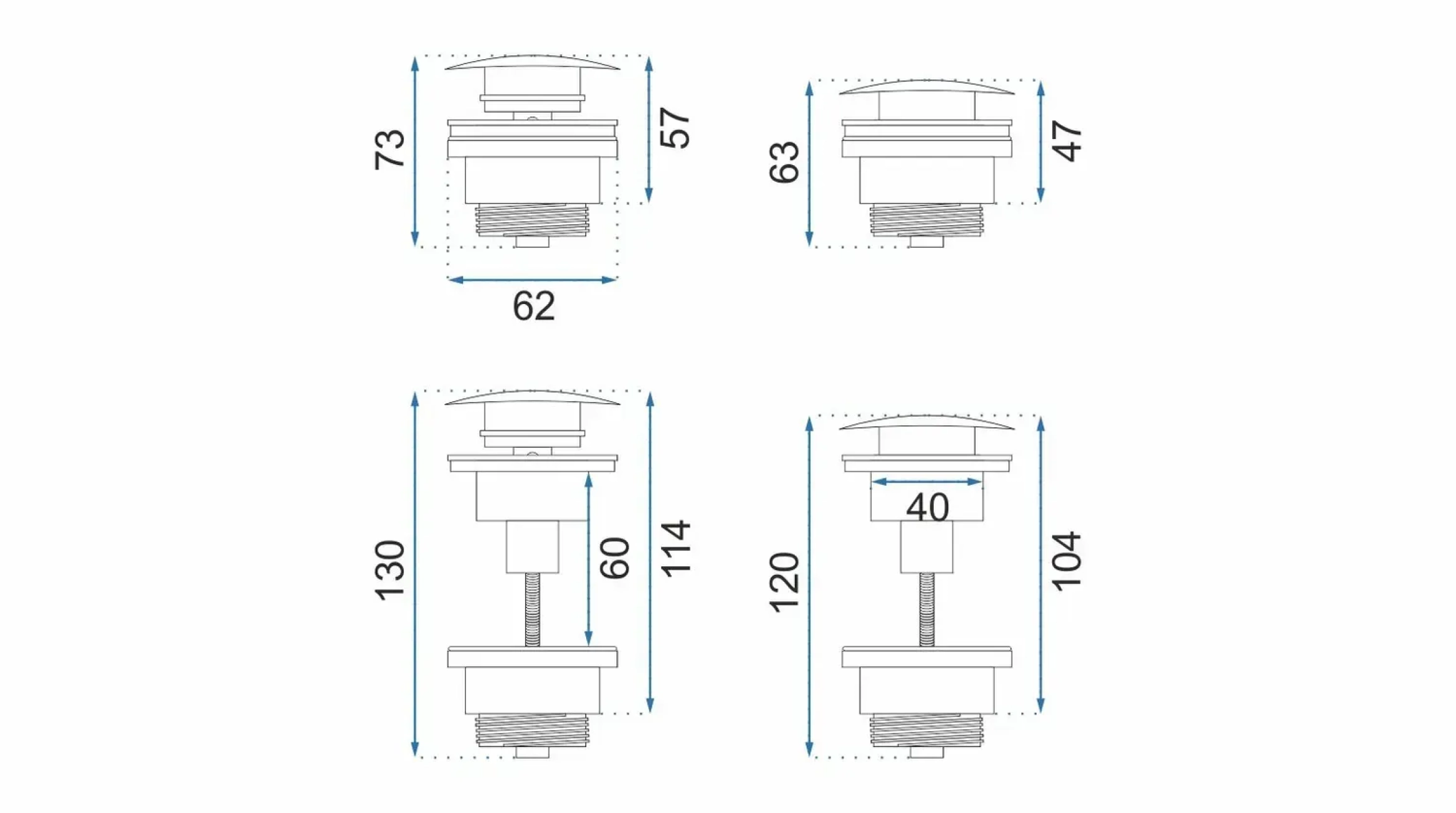 Сифон для умивальника Rea з донним клапаном, хром NEW (REA-A5693) Фото - 5