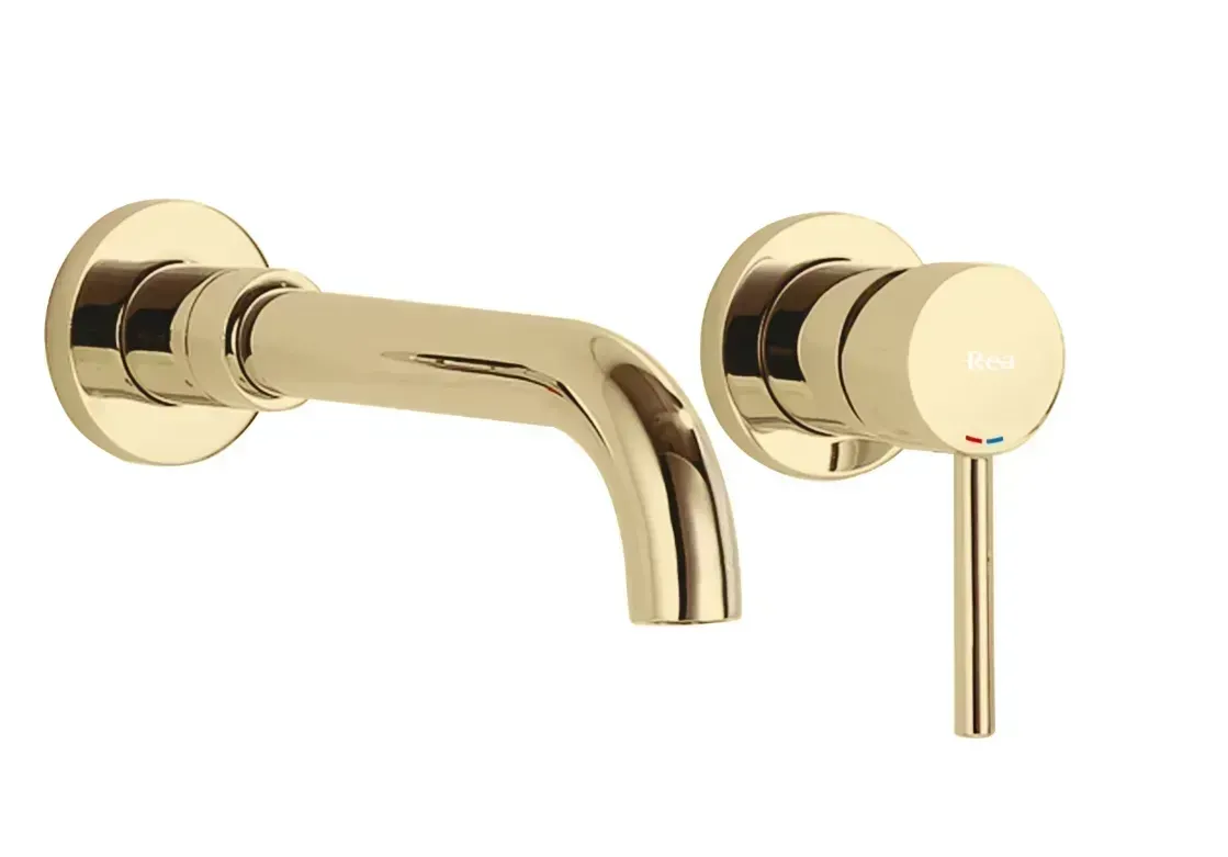 Смеситель для умывальника скрытого монтажа Rea Lungo gold long (REA-B0370)