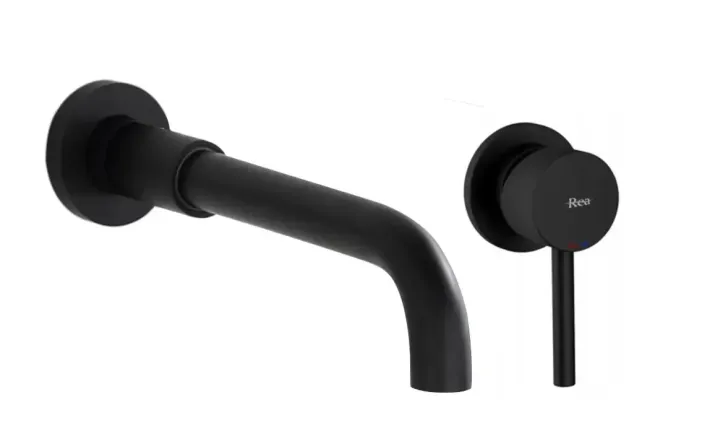 Смеситель для умывальника скрытого монтажа Rea Lungo black long (REA-B0371)