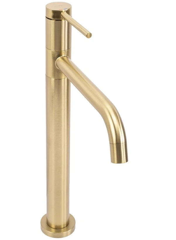 Смеситель для умывальника Rea Lugano gold brushed, высокий (REA-B4420) Фото - 2
