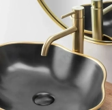 Смеситель для умывальника Rea lungo gold matt, высокий (REA-B4526) Фото - 4