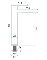 Змішувач для умивальника Rea Arlo brushed nickel, високий (REA-B4588) Фото - 2