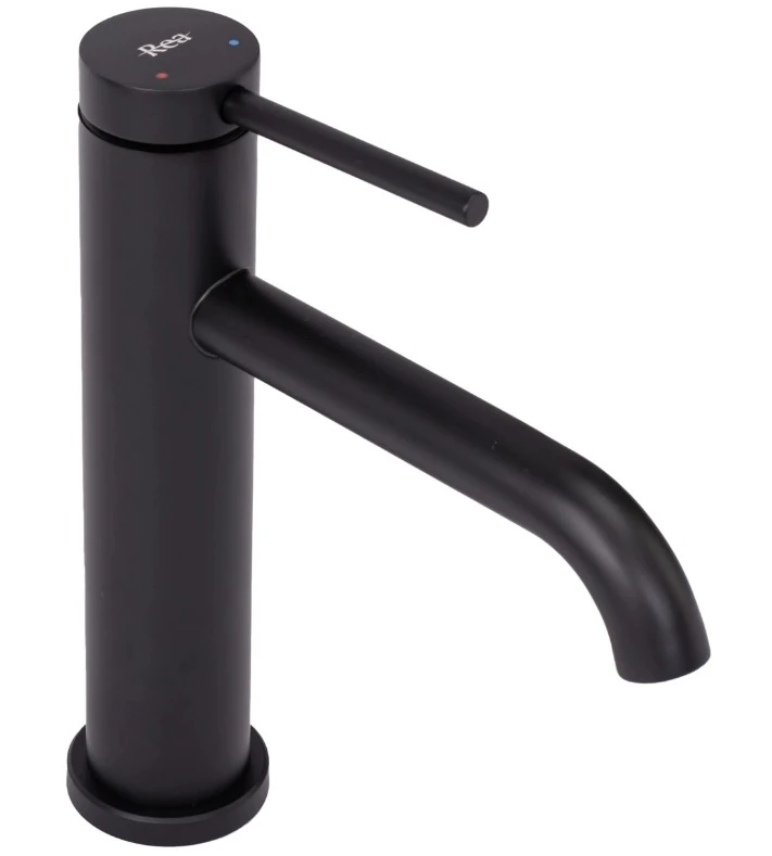 Смеситель для умывальника Rea Clif black matt низкий (REA-B5321) Фото - 1