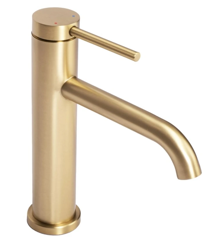 Смеситель для умывальника Rea Clif gold brushed низкий (REA-B5323) Фото - 1