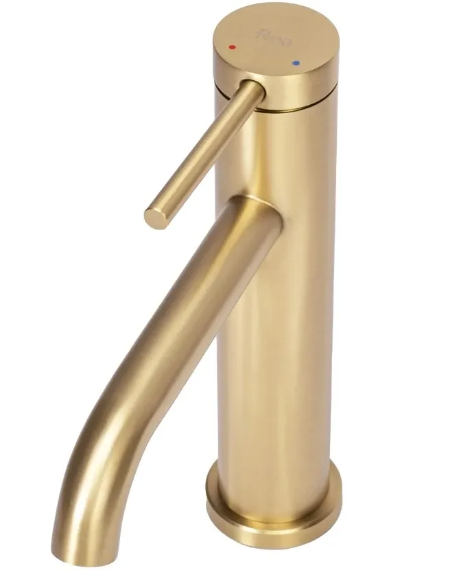 Змішувач для умивальника Rea Clif gold brushed низький (REA-B5323) Фото - 3