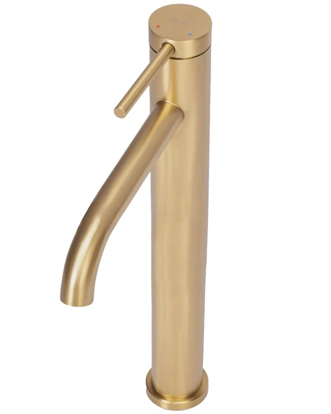 Смеситель для умывальника Rea Clif gold brushed высокий (REA-B5329) Фото - 2