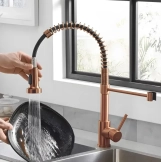 Змішувач для кухні Rea Colin з пружиною та висувним виливом brushed copper (REA-B5459) Фото - 1
