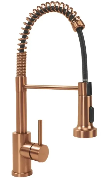 Змішувач для кухні Rea Colin з пружиною та висувним виливом brushed copper (REA-B5459)