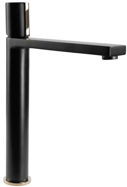 Змішувач для умивальника Rea ICON високий, black gold mat (REA-B5681)