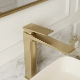 Змішувач для умивальника Rea Prime високий, brushed gold (REA-B6733) Фото - 3