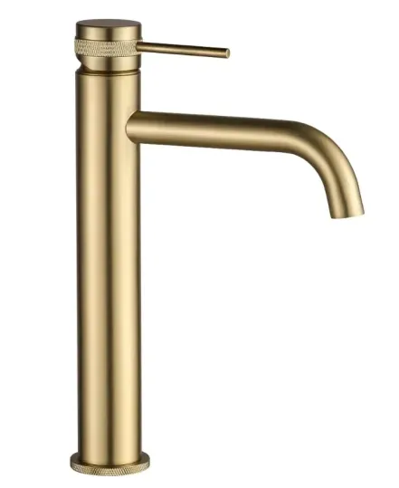 Змішувач для умивальника Rea Lungo Grip високий, brushed gold (REA-B6896)