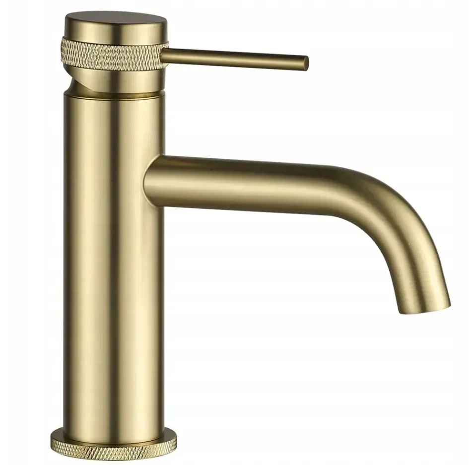Змішувач для умивальника Rea Lungo Grip низький, brushed gold (REA-B6950)