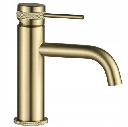 Змішувач для умивальника Rea Lungo Grip низький, brushed gold (REA-B6950)