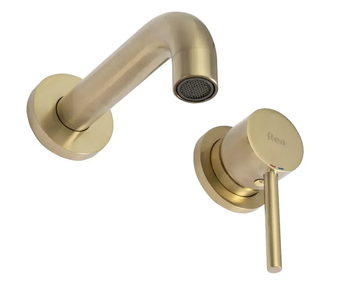 Смеситель для умывальника скрытого монтажа Rea Lungo gold brush (REA-B8652) Фото - 1