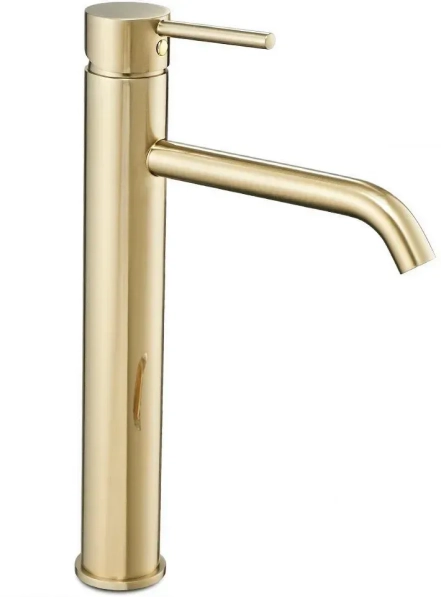 Смеситель для умывальника Rea Lungo light gold, высокий (REA-B9409)